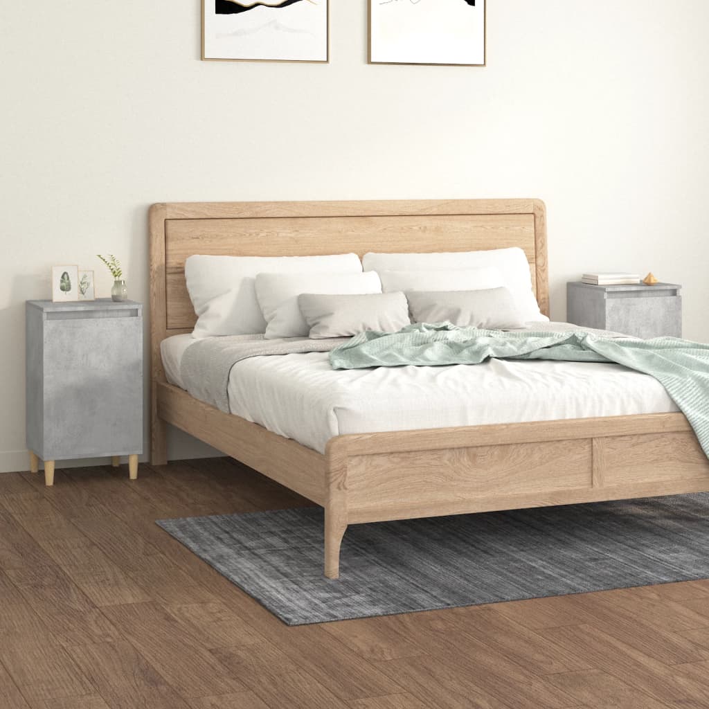 Nachttische 2er Set Betongrau 40x35x70 cm