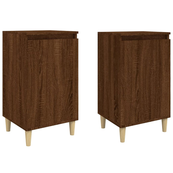Nachttische 2er Set Braun Eichenoptik