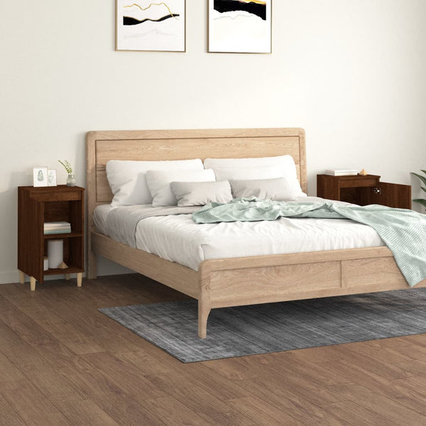 Nachttische 2er Set Braun Eichenoptik