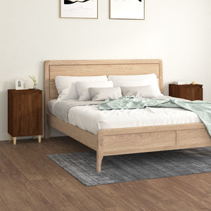 Nachttische 2er Set Braun Eichenoptik