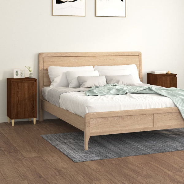 Nachttische 2er Set Braun Eichenoptik