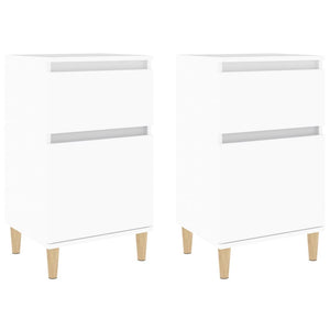 Nachttische 2er Set, Weiß, 40x35x70 cm