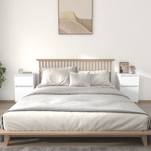 Nachttische 2er Set, Weiß, 40x35x70 cm