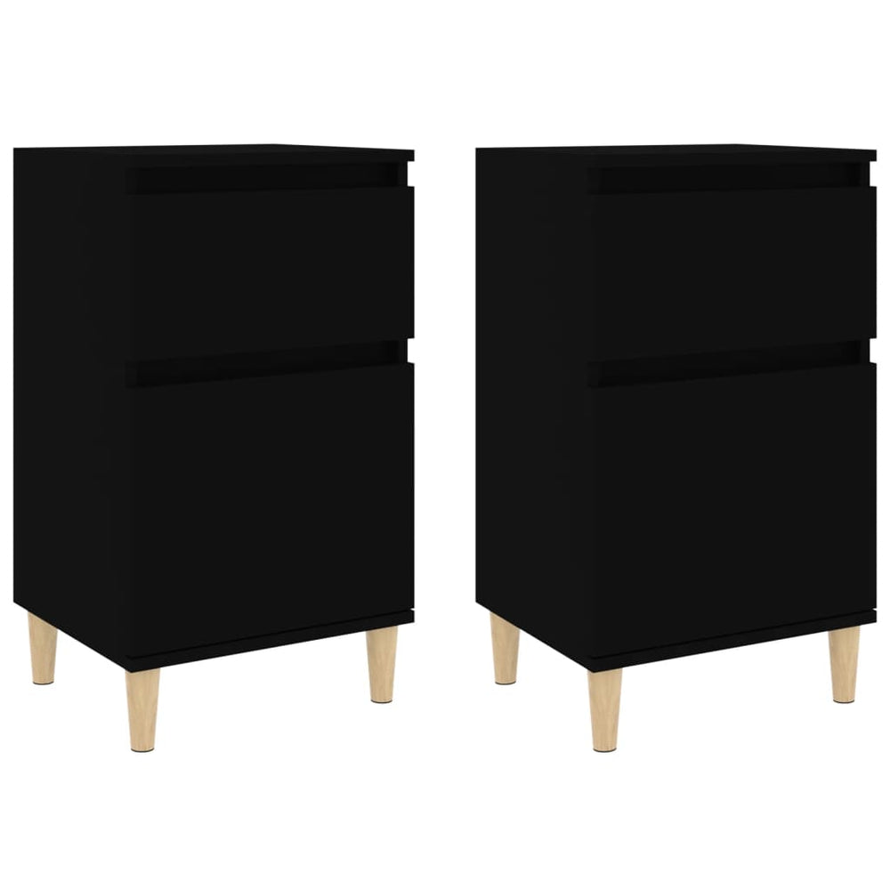 Nachttische 2er Set Schwarz 40x35x70 cm