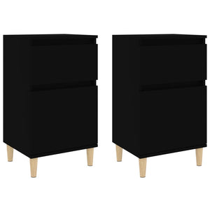 Nachttische 2er Set Schwarz 40x35x70 cm