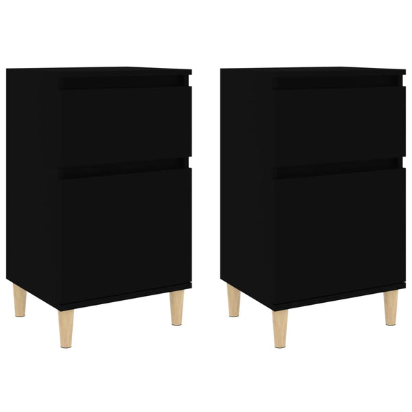 Nachttische 2er Set Schwarz 40x35x70 cm