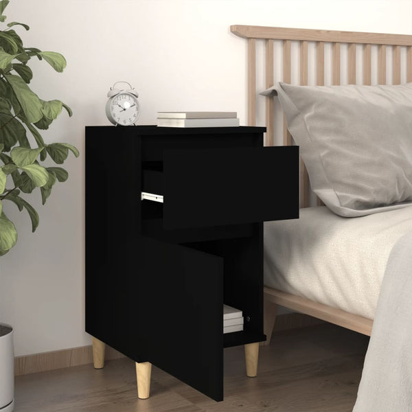 Nachttische 2er Set Schwarz 40x35x70 cm
