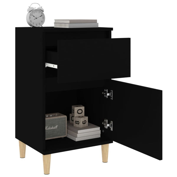 Nachttische 2er Set Schwarz 40x35x70 cm