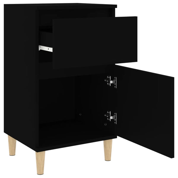 Nachttische 2er Set Schwarz 40x35x70 cm
