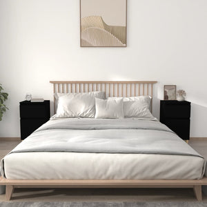 Nachttische 2er Set Schwarz 40x35x70 cm