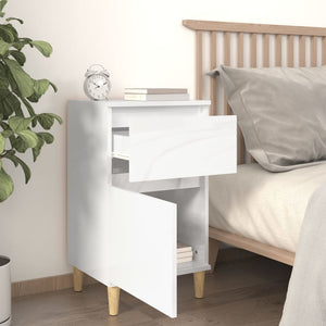 Nachttische 2er Set Hochglanz Weiß 40x35x70 cm