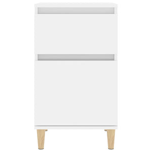 Nachttische 2er Set Hochglanz Weiß 40x35x70 cm