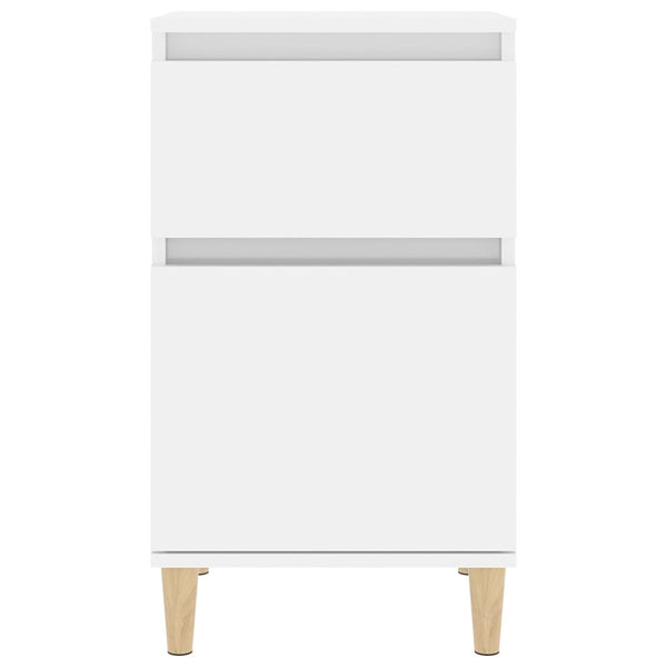 Nachttische 2er Set Hochglanz Weiß 40x35x70 cm