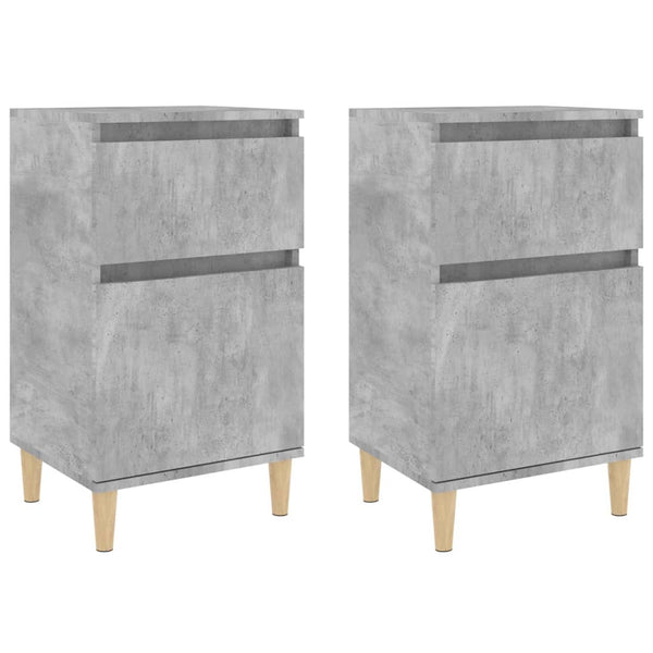 Nachttische 2er Set Betongrau 40x35x70 cm