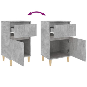 Nachttische 2er Set Betongrau 40x35x70 cm