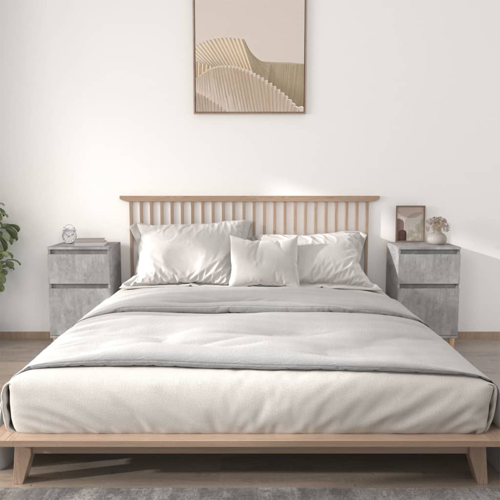 Nachttische 2er Set Betongrau 40x35x70 cm
