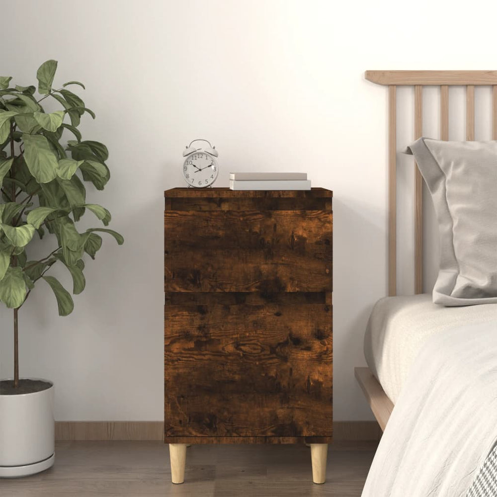 vidaXL Bedside Table Smoked Oak 40x35x70 cm