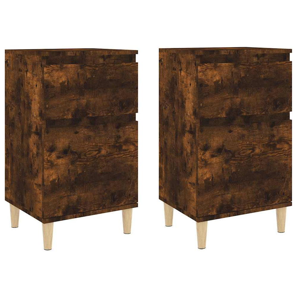 vidaXL Nightstands 2 pcs Smoked Oak 40x35x70 cm