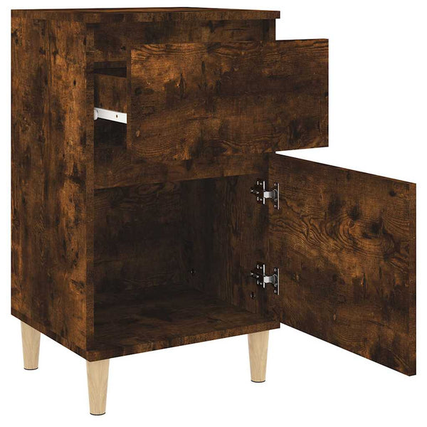 Nachttische 2er Set Räuchereiche 40x35x70 cm