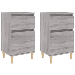 Nachttische 2er Set Grau Sonoma 40x35x70 cm