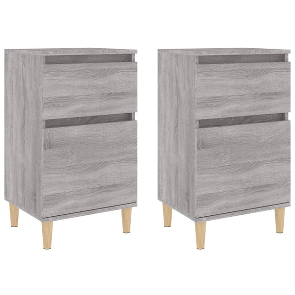 Nachttische 2er Set Grau Sonoma 40x35x70 cm