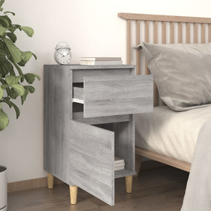 Nachttische 2er Set Grau Sonoma 40x35x70 cm