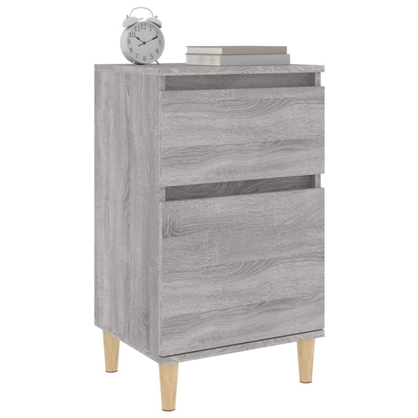 Nachttische 2er Set Grau Sonoma 40x35x70 cm