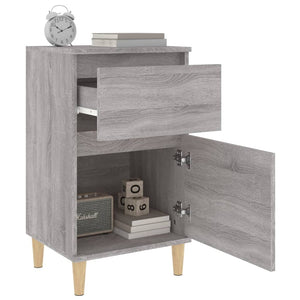 Nachttische 2er Set Grau Sonoma 40x35x70 cm