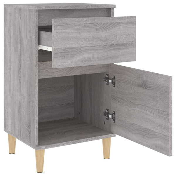 Nachttische 2er Set Grau Sonoma 40x35x70 cm