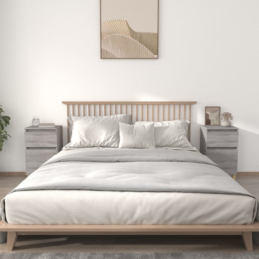 Nachttische 2er Set Grau Sonoma 40x35x70 cm