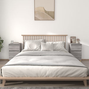 Nachttische 2er Set Grau Sonoma 40x35x70 cm