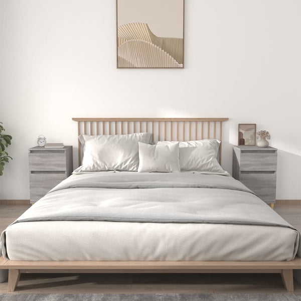 Nachttische 2er Set Grau Sonoma 40x35x70 cm