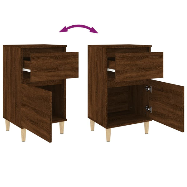 Nachttisch Braun Eichenoptik 40x35x70 cm