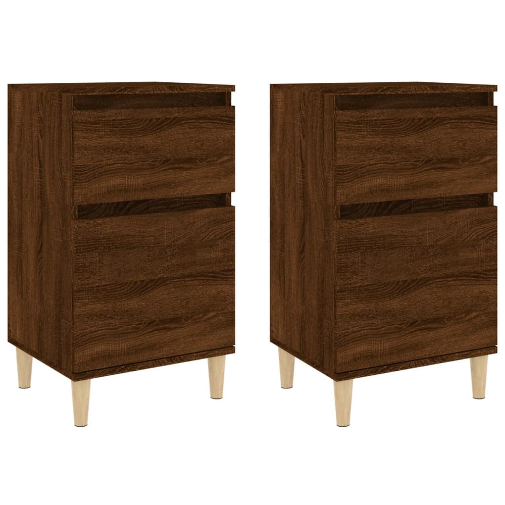 Nachttische 2er Set Braun Eichenoptik