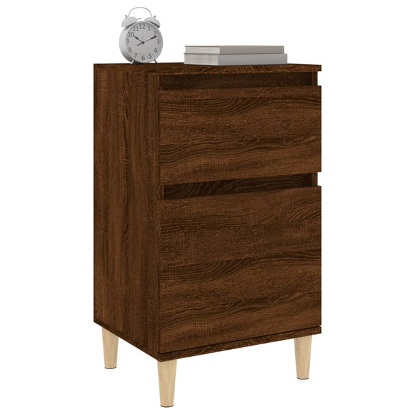 Nachttische 2er Set Braun Eichenoptik