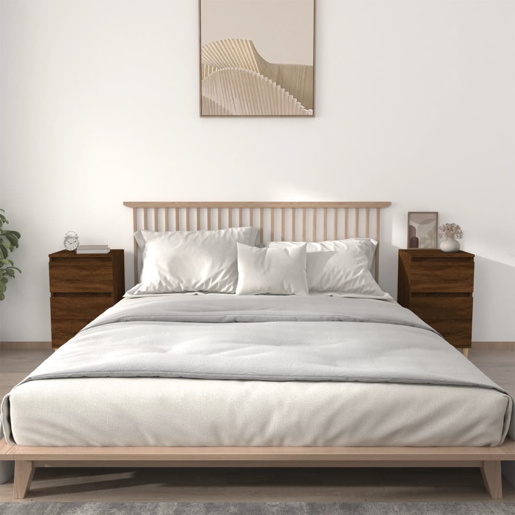 Nachttische 2er Set Braun Eichenoptik