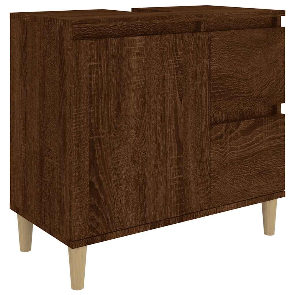 Badschrank Braun Eichen-Optik 65 cm