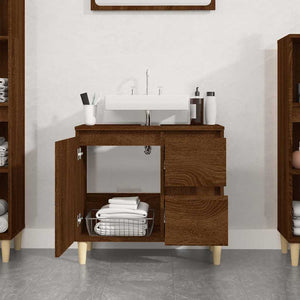 Badschrank Braun Eichen-Optik 65 cm
