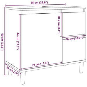 Badschrank Braun Eichen-Optik 65 cm