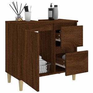 Badschrank Braun Eichen-Optik 65 cm