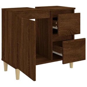 Badschrank Braun Eichen-Optik 65 cm