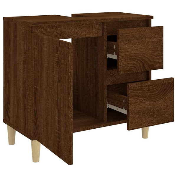 Badschrank Braun Eichen-Optik 65 cm