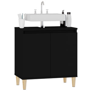 Schwarzer Waschbeckenunterschrank 58x60 cm