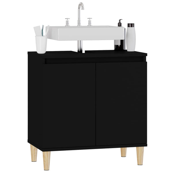 Schwarzer Waschbeckenunterschrank 58x60 cm
