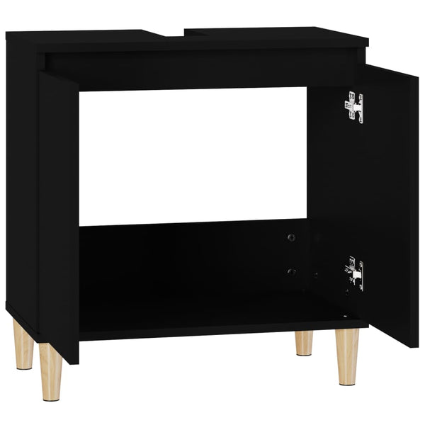 Schwarzer Waschbeckenunterschrank 58x60 cm