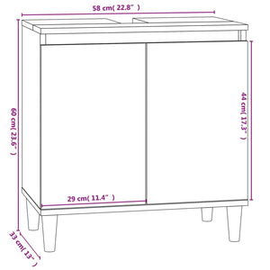 Waschbeckenunterschrank Räuchereiche 58x60 cm