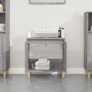 Waschbeckenunterschrank Grau Sonoma 58x60 cm