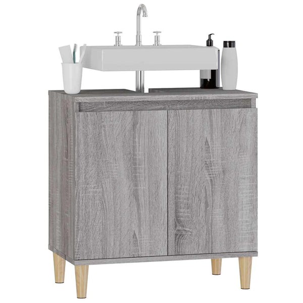 Waschbeckenunterschrank Grau Sonoma 58x60 cm