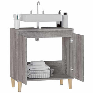 Waschbeckenunterschrank Grau Sonoma 58x60 cm