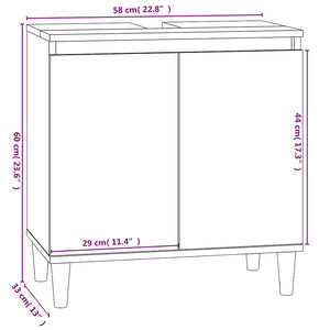 Waschbeckenunterschrank Grau Sonoma 58x60 cm